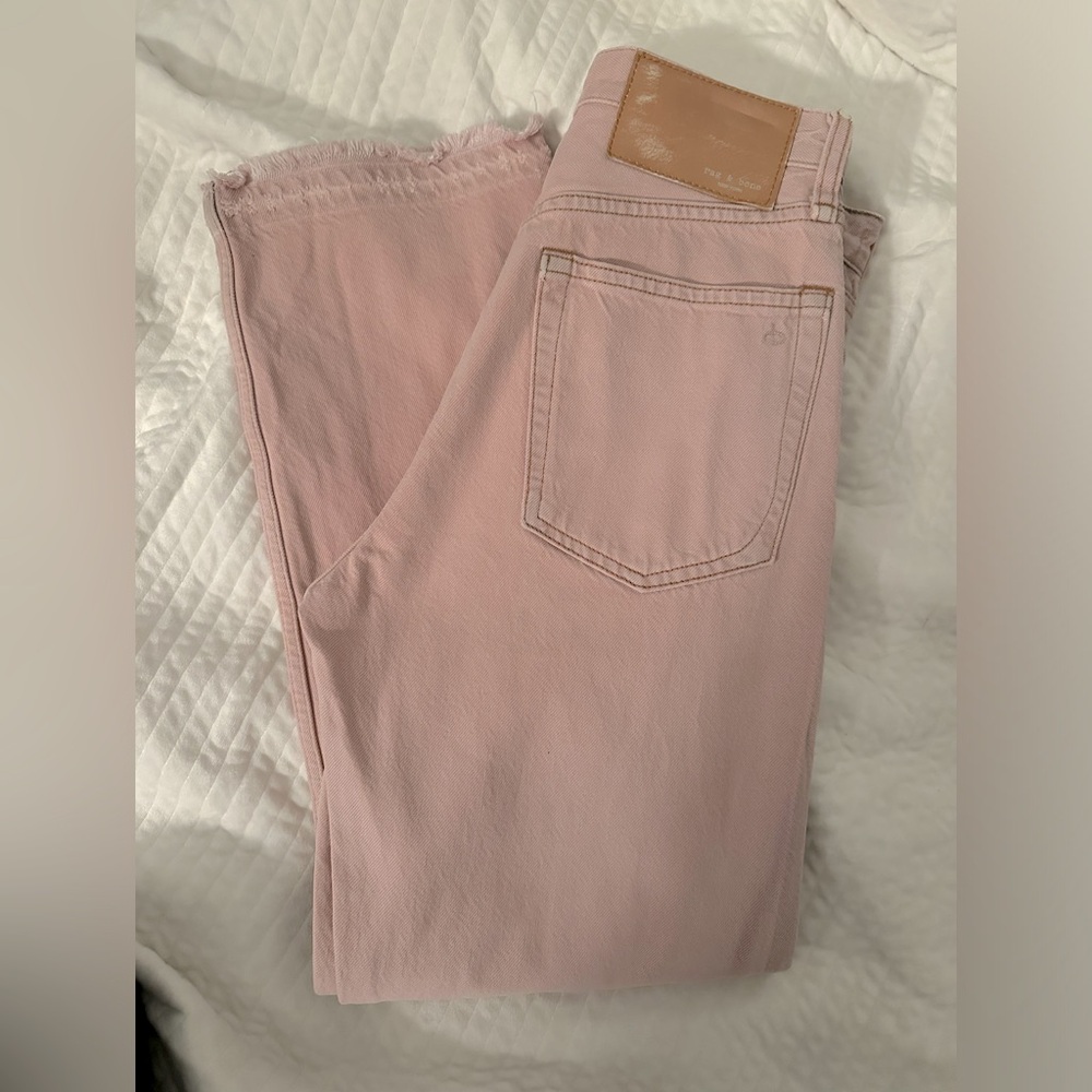 Rag and Bone boot jeans in light pink